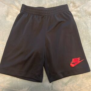 SOLD Youth Boys Nike Shorts Black Mesh Red Logo Size 7